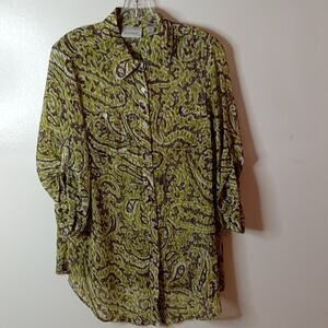 Avenue women's size 14/16 paisley collared button down blouse. VINTAGE.Office